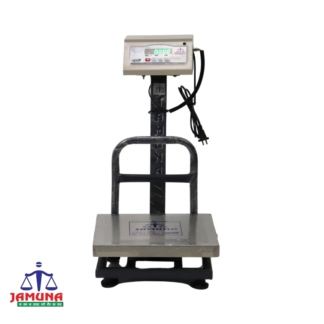 Weight Capacity 200-300kg x 50g Accuracy,Chargeable Digital Weighing Machine/Electronic Weighing Scale with Front Back Double Green Display, Stainless Steel Pan size 350mm. x 400mm.