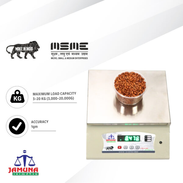 Premium 3-20Kg x 1g Digital Multi-Purpose Kitchen Balance, Parcel Weight Measuring Machine Weighing Scale (Domestic scale for Research)